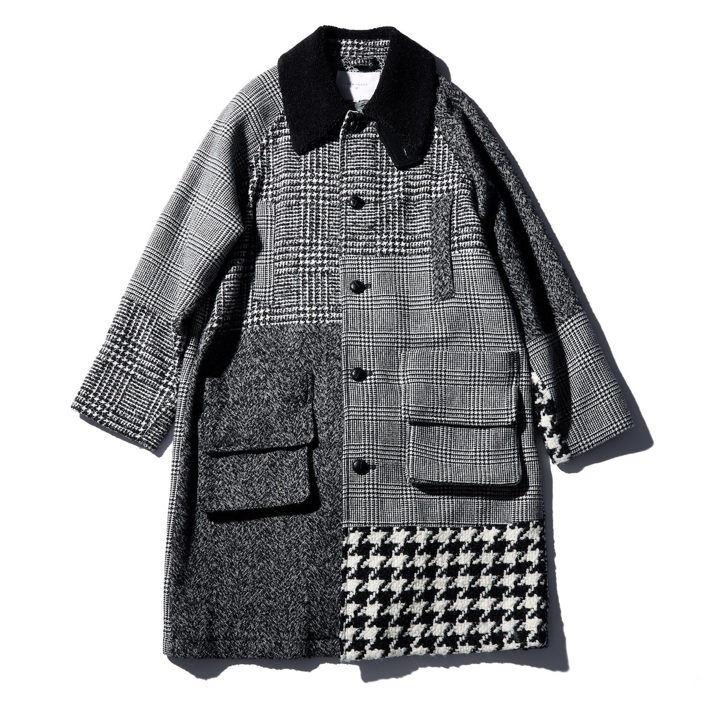 Patchwork Soutien Collar Coat