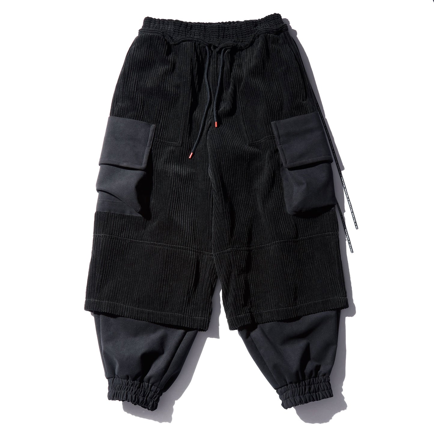 Suede + Corduroy Layered Pants