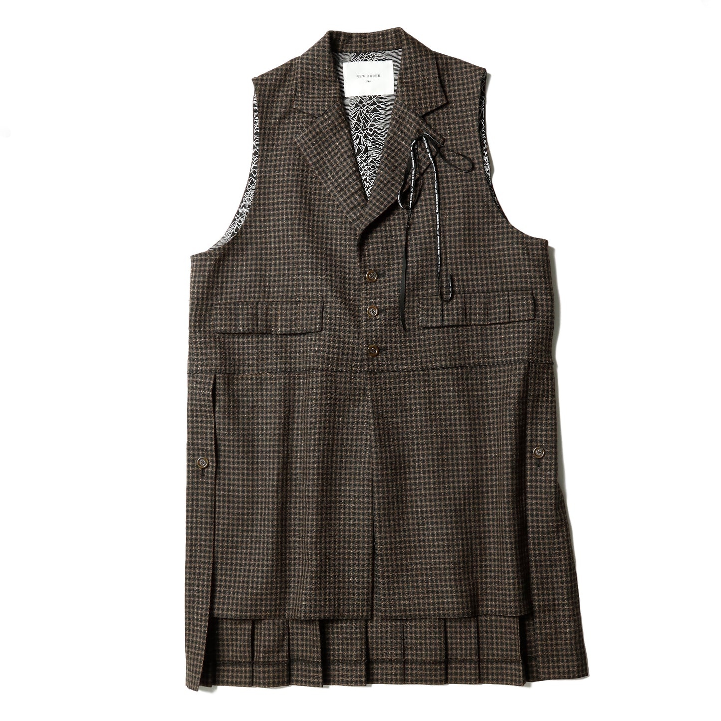 Pleated long vest