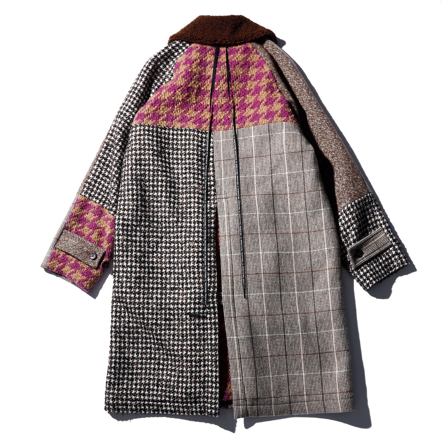 Patchwork Soutien Collar Coat