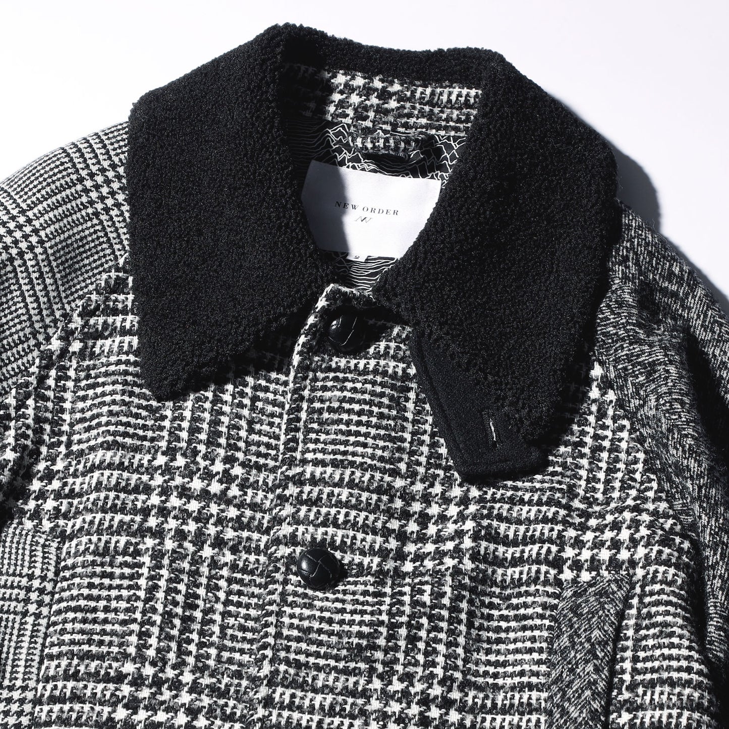 Patchwork Soutien Collar Coat