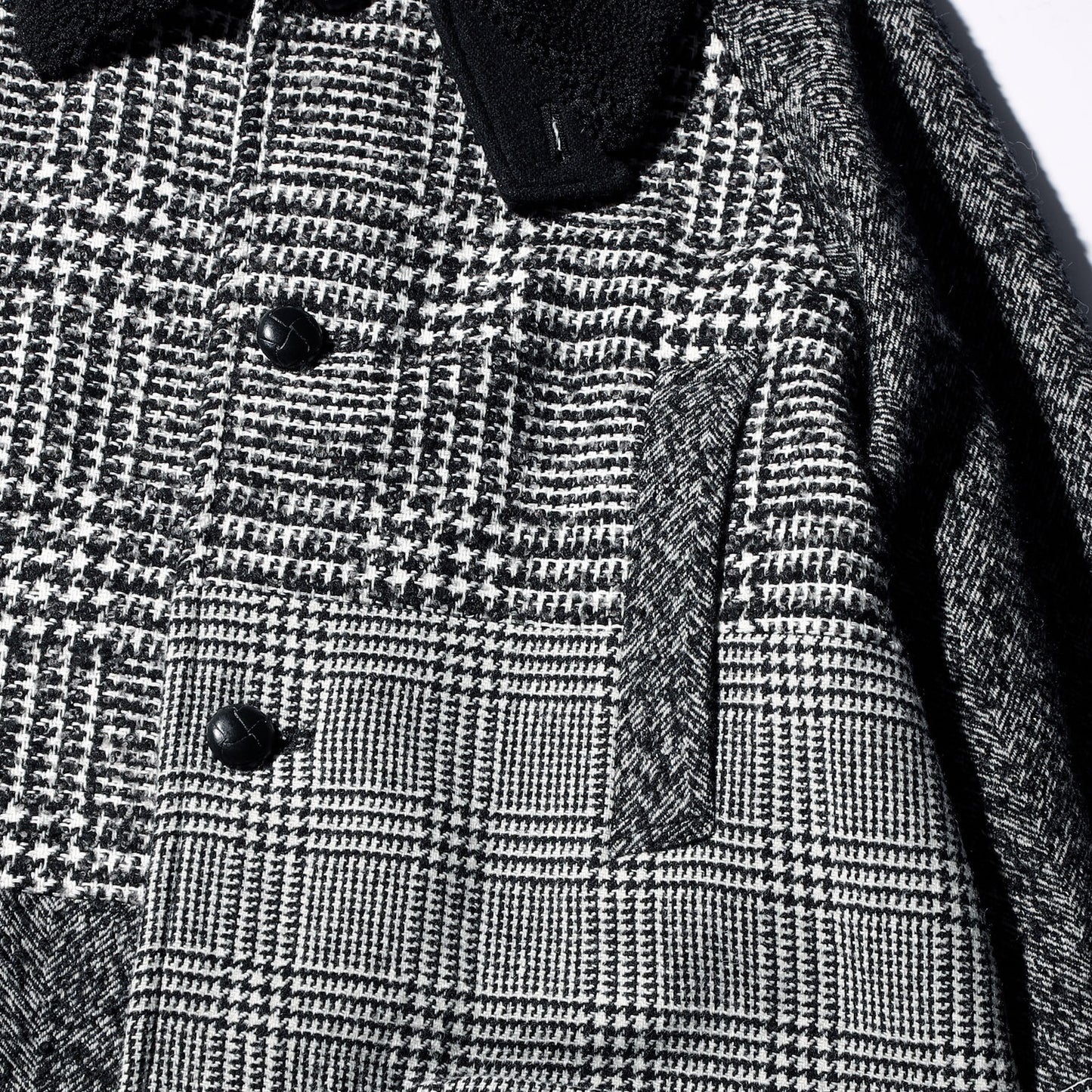 Patchwork Soutien Collar Coat