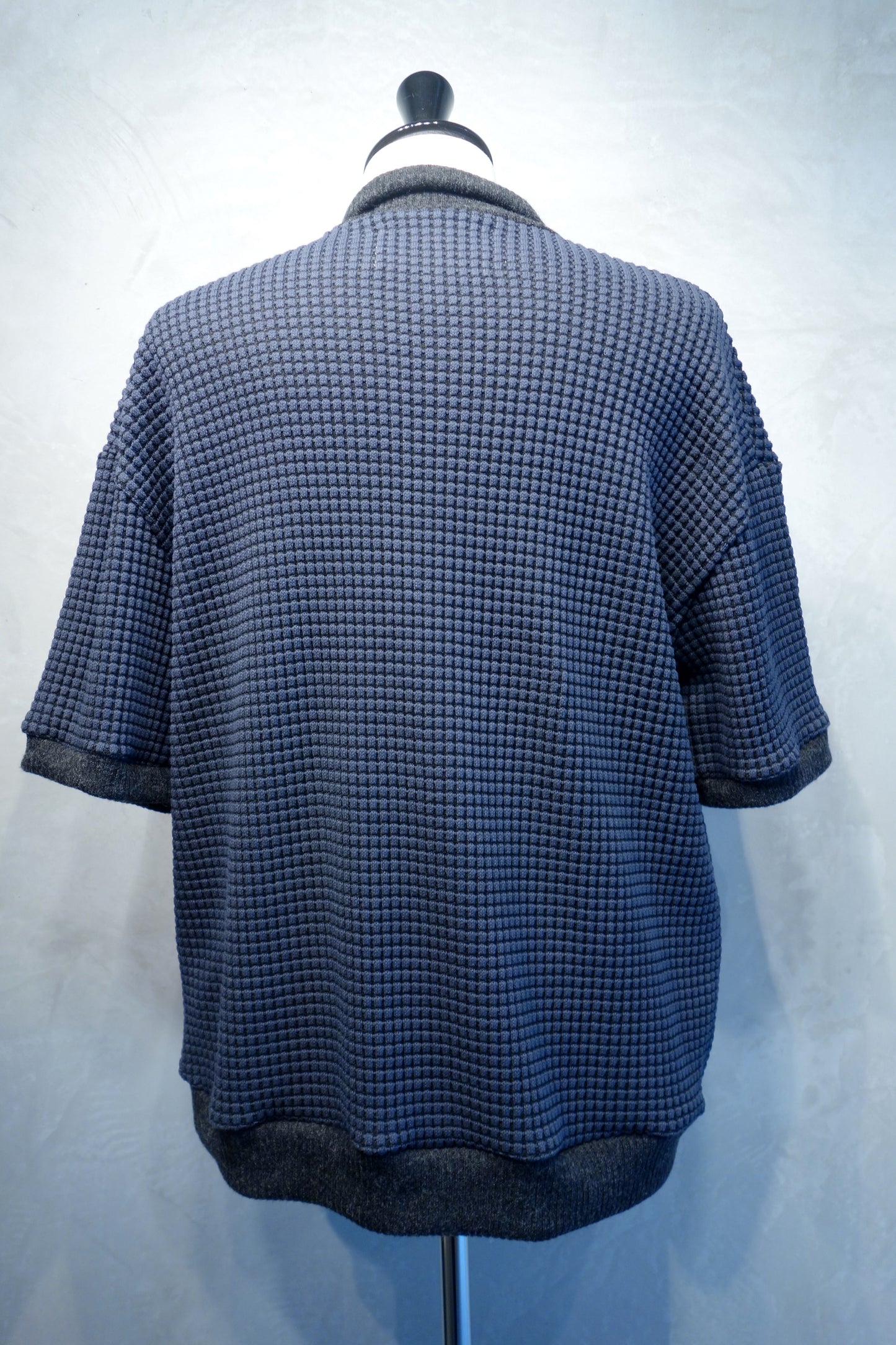 Block knit polo shirt