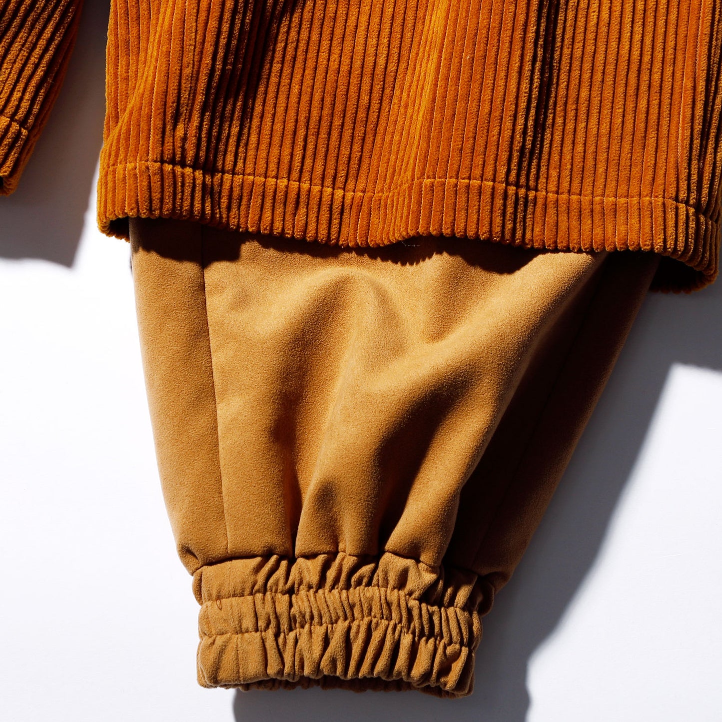 Suede + Corduroy Layered Pants