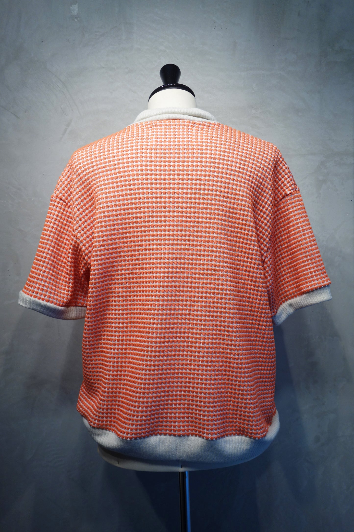 Block knit polo shirt