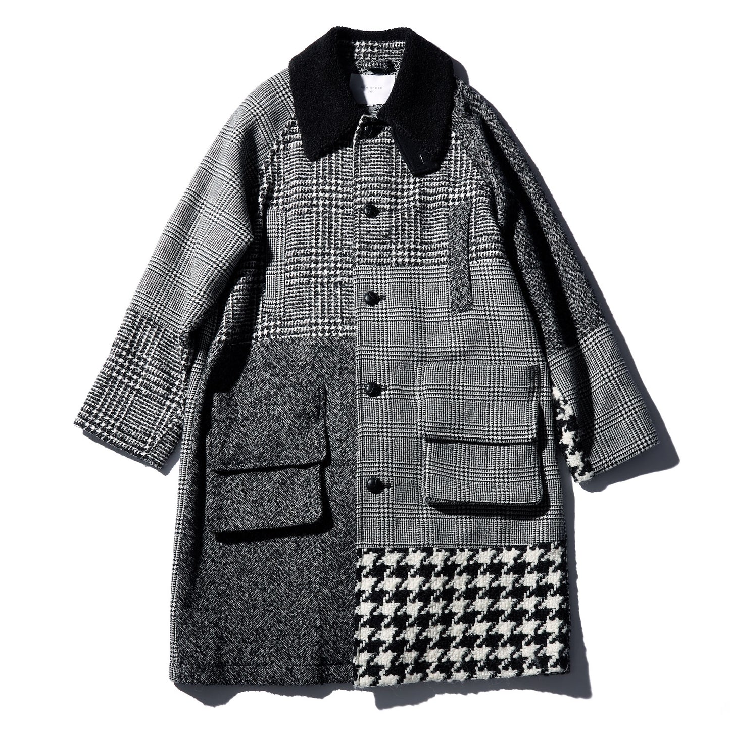 Patchwork Soutien Collar Coat