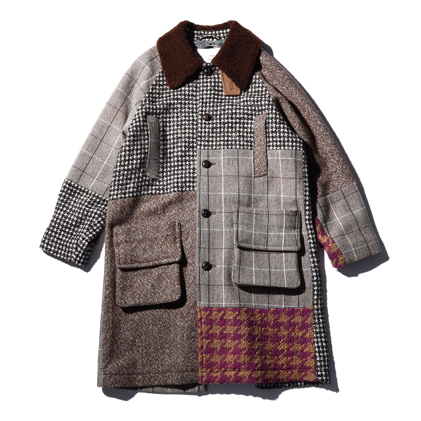 Patchwork Soutien Collar Coat